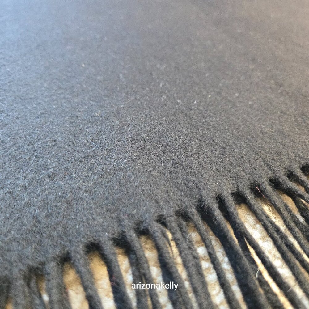 Black Cashmere Scarf Thick Soft Lux - Picture 5 of 16